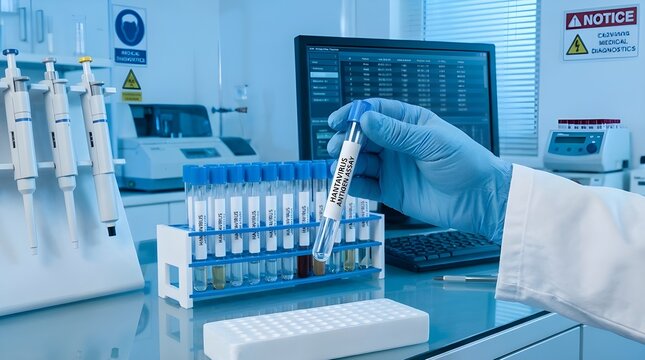 Hantavirus research laboratory analysis of viral samples and antigen assays
