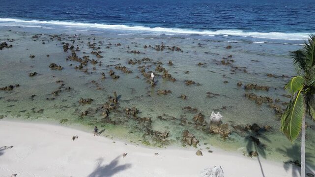 Nauru beach; me in the video