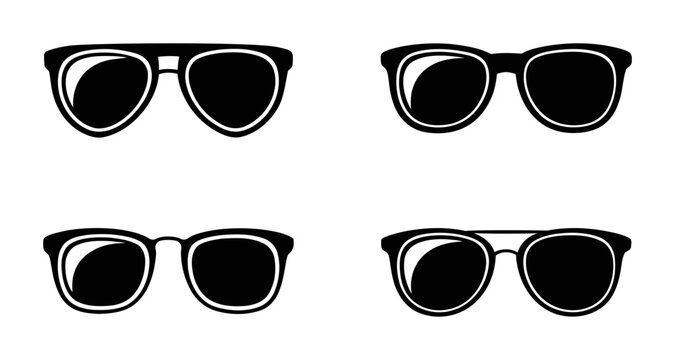 Black sunglasses with glossy reflections
