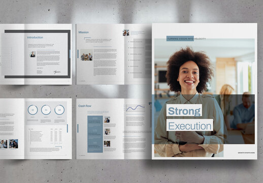 Light Blue and White Professional Corporate Business Proposal Brochure Layout