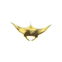 Fototapeta premium Shining golden Manta Ray, alpha channel