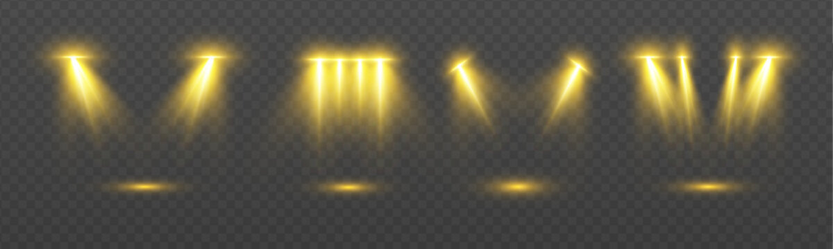 Cool cyan projectors shine through smoky transparent backgrounds with glowing light rays. Dynamic effects create modern atmosphere. Perfect for tech presentations.