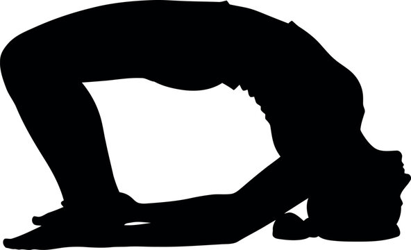 Urdhva dhanurasana yoga pose silhouette backbend flexibility training and wellness illustration