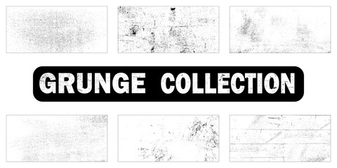 Obraz premium Set of six grunge textures. Vector rectangular backgrounds.