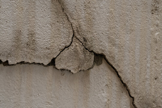 Extreme Macro Texture of Aged Concrete Wall with Rough Aggregate and Fissures