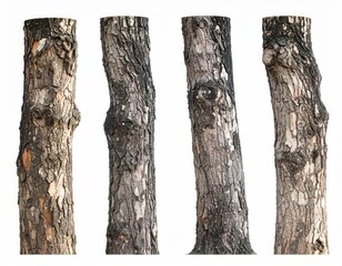 Fototapeta premium tree trunks isolated on white background 