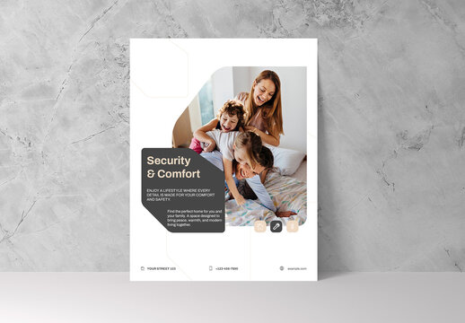 Beige Gray Elegant Family Real Estate Flyer Layout