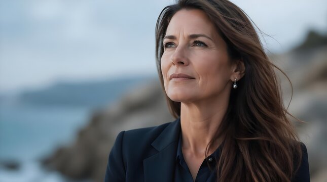 Professional Woman Looking Ahead, Business Leadership, Outdoor Confidence