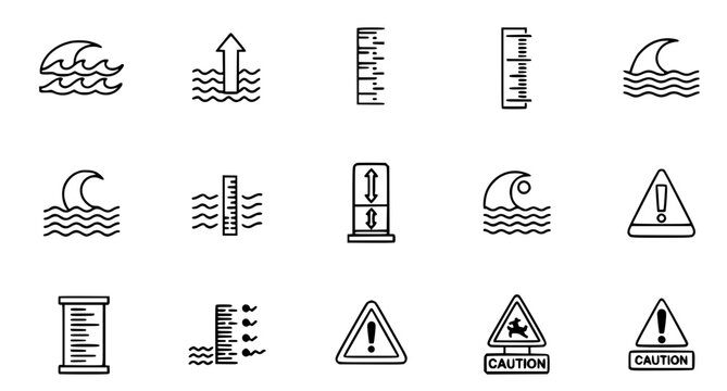 Construction Measurement Tool Icon Set
Engineering and construction measurement vector icons featuring ruler scales, calibration tools and technical dimension symbols isolated on white background.