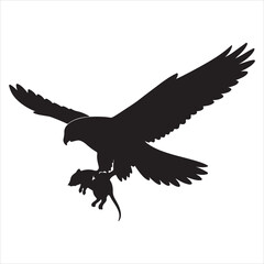 Fototapeta premium Eagle carrying small prey in flight