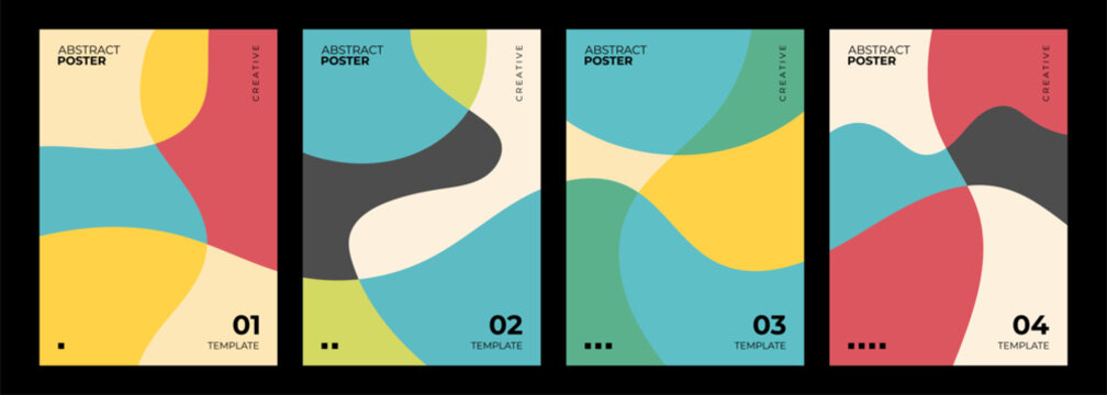 Abstract Posters Collection. Color backgrounds for creative graphic designs. Vector illustration.	