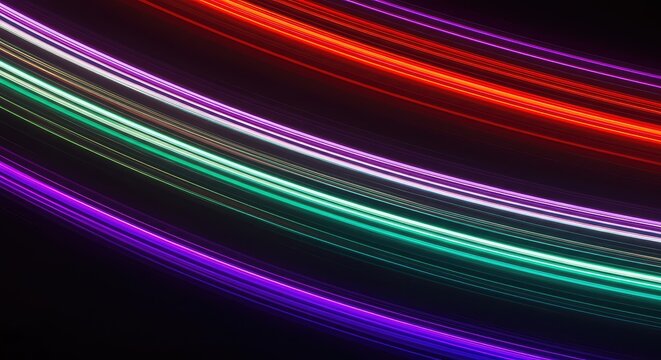 Dynamic abstract background showing visual persistence and colorful light trails. A glowing optical illusion texture for digital projects, creative, effect, digital