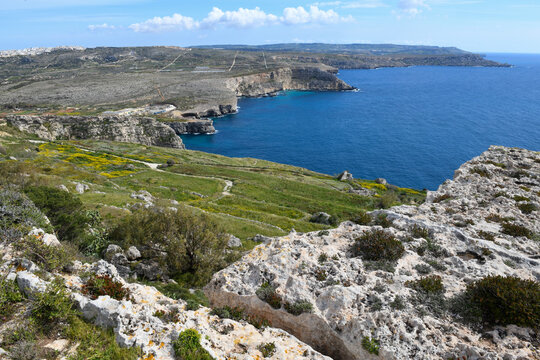 View at the coast on Tal Bahar in Malta island