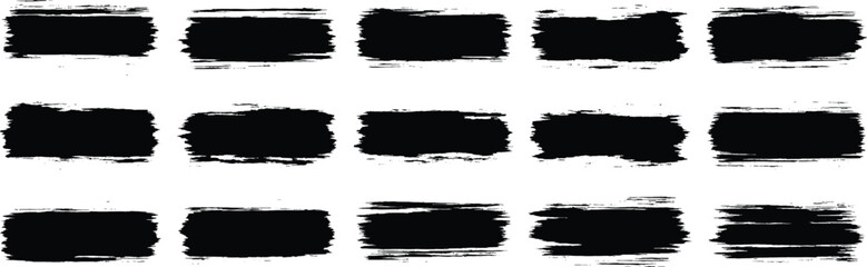 Unique Brush strokes vector. Set of rectangle shape brush strokes. Set of paint brush stroke and abstract grunge banner for graphic background decoration. 100% vector eps-10 © ExtremeStock