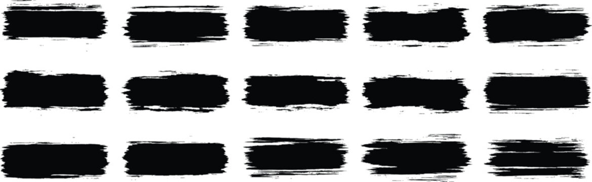 Unique Brush strokes vector. Set of rectangle shape brush strokes. Set of paint brush stroke and abstract grunge banner for graphic background decoration. 100% vector eps-10
