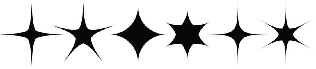 Simple Stars set . Star vector icons. Black set of Stars, isolated on transparent background. Stars in modern simple flat style.  © ExtremeStock