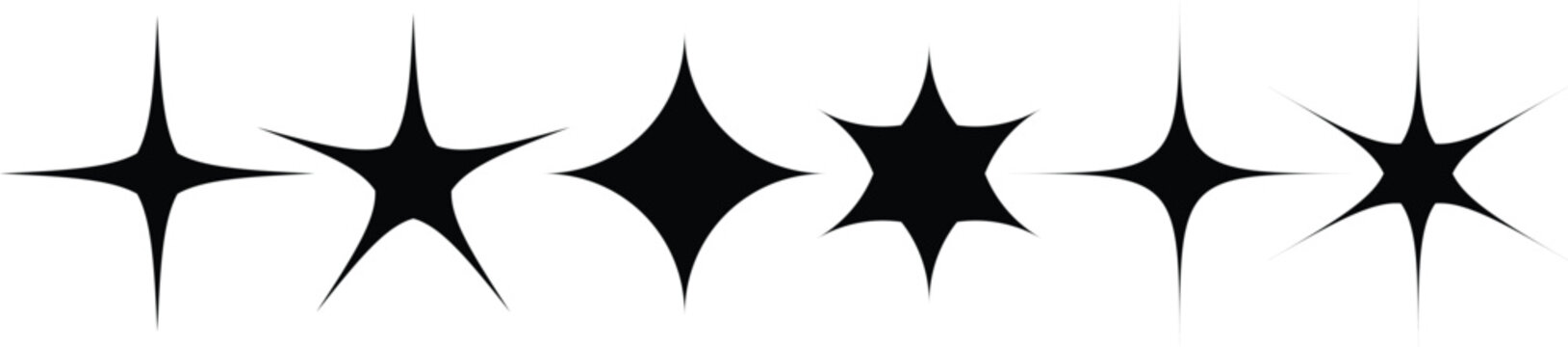 Simple Stars set . Star vector icons. Black set of Stars, isolated on transparent background. Stars in modern simple flat style. 