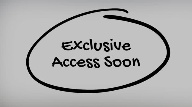 Exclusive Access Soon Hand Writing Text on Glass Screen