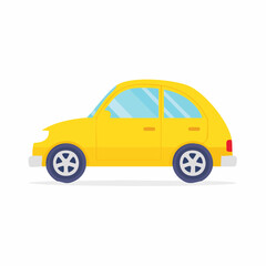 Fototapeta premium Yellow Hatchback Car Illustration