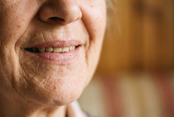 Fototapeta premium Senior smile and skin texture