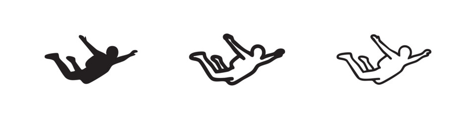 Skydiver Silhouette Icon Set © liubomir118809