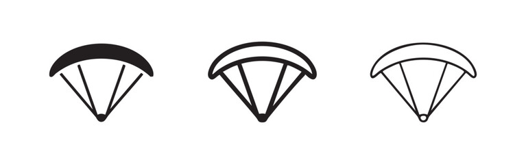 Parachute Icons Representing Paragliding and Extreme Air Sports © liubomir118809