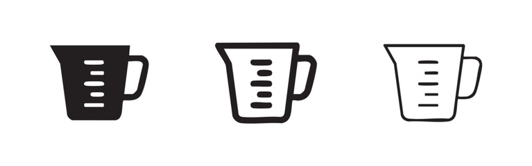 Measuring cup icon set, essential for baking, cooking, and precise kitchen measurements © liubomir118809