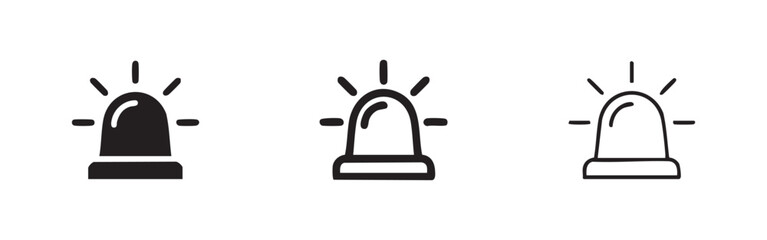 Emergency Siren or Alarm Light Icon Set © liubomir118809
