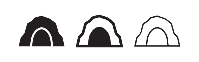Cave Entrance Archway Outline Icon Set - Natural Landmark for Exploration and Nature Themes © liubomir118809