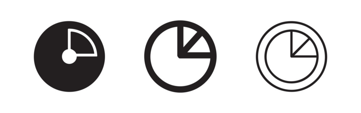 Pie chart icon for data analysis, statistics and presentation