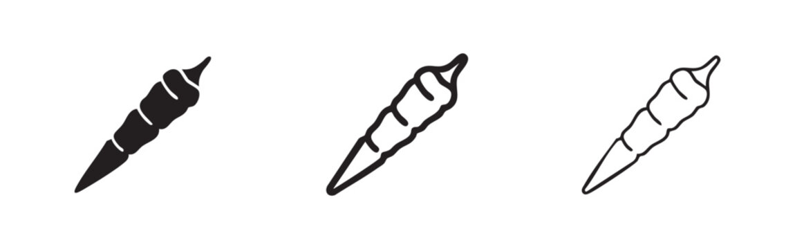 Spiral seashell icon set, a marine mollusk shell in glyph, line, and outline styles