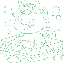 Unicorn Coloring Page For Kids © Jaynal