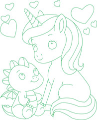 Unicorn Coloring Page For Kids © Jaynal