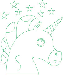 Unicorn Coloring Page For Kids © Jaynal