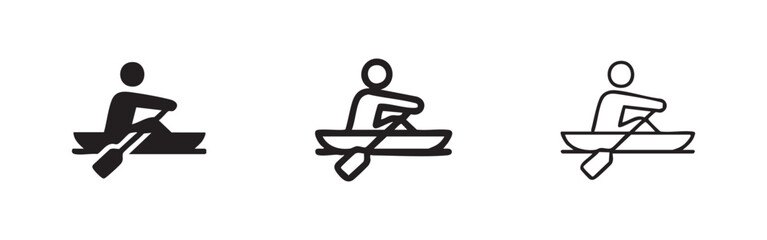 Rowing and Water Sports Recreation Icon Set © liubomir118809
