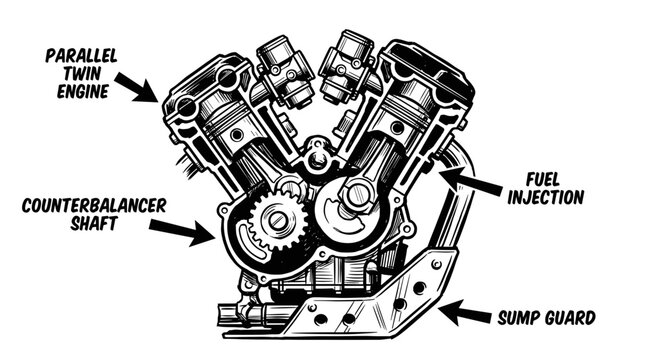 Parallel Twin Engine Diagram.