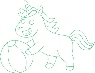 Unicorn Coloring Page For Kids © Jaynal