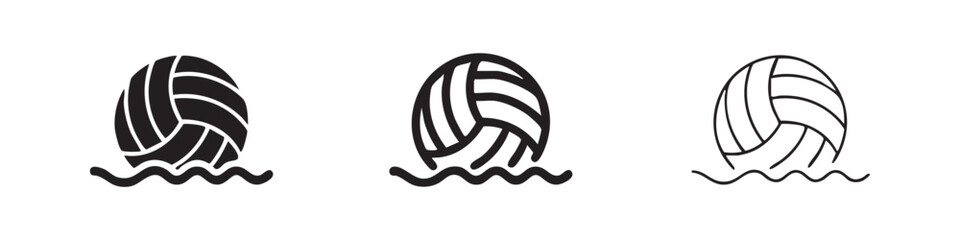 Volleyball Icon: Ball on Waves © liubomir118809