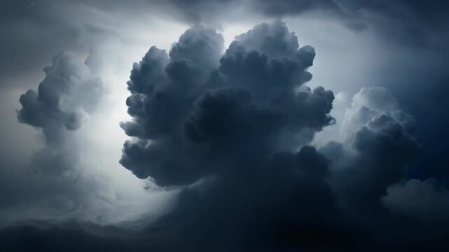 Moody storm clouds gathering over a dark sky