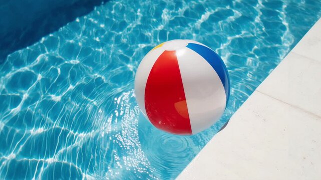 Beach ball in a swimming pool, ball in the pool, beach ball in pool, beach ball in swimming pool, inflatable ball in pool