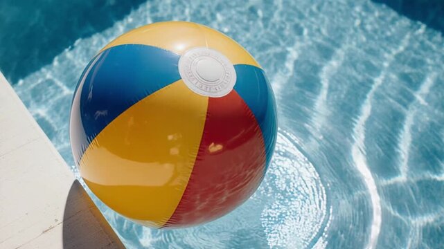 Beach ball in a swimming pool, ball in the pool, beach ball in pool, beach ball in swimming pool, inflatable ball in pool
