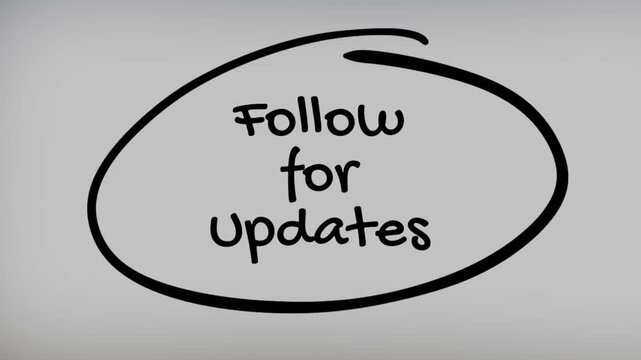 Follow for Updates Hand Writing Text on Glass Screen