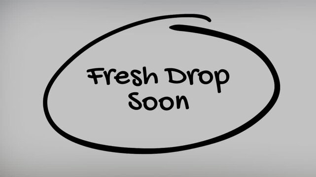 Fresh Drop Soon Hand Writing Text on Glass Screen