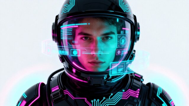 Astronaut in futuristic space suit