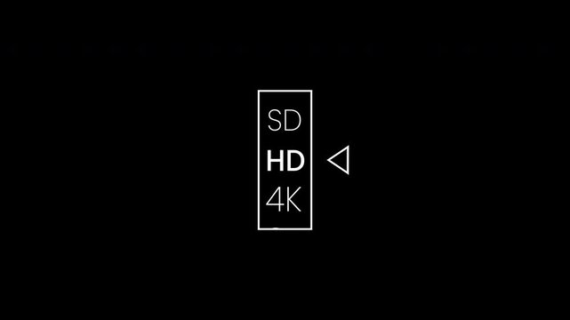Minimalist User Interface Icon Showing High Definition Video Resolution Quality Selection Toggle