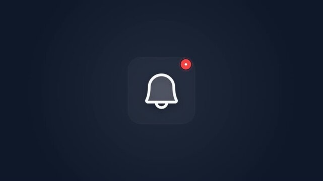 Animated Notification Bell Icon with Red Dot Alert