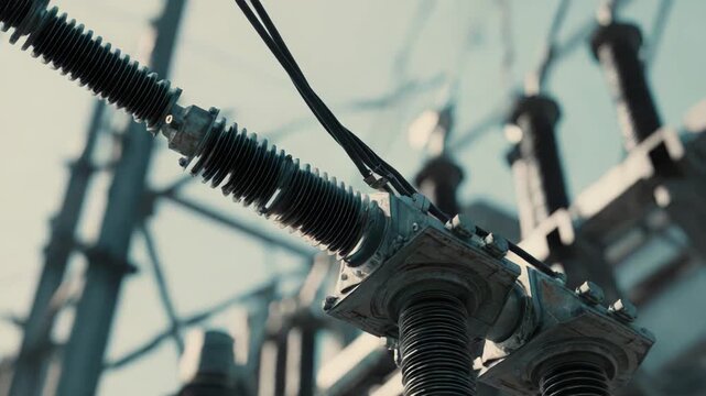 Electrical substation insulators are providing critical insulation for high voltage power lines, ensuring the safe and efficient transmission of electricity for widespread energy distribution