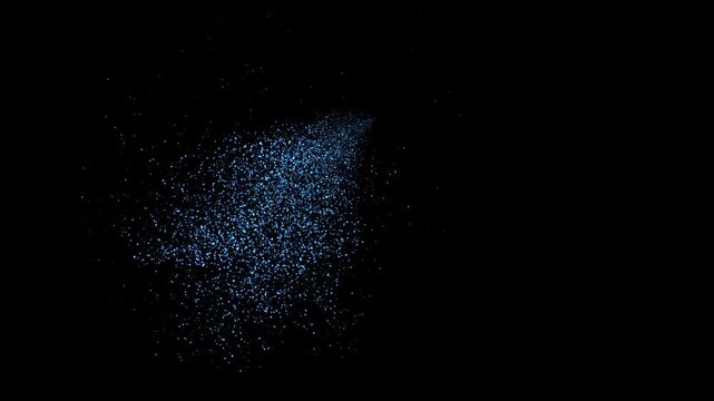 Blue Glowing Particle Swarm Flowing Magic Dust Dark Abstract Background