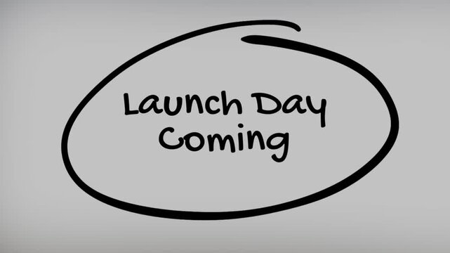 Launch Day Coming Hand Writing Text on Glass Screen