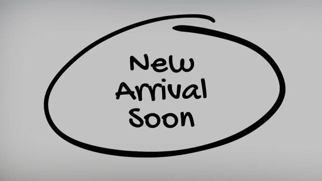 New Arrival Soon Hand Writing Text on Glass Screen